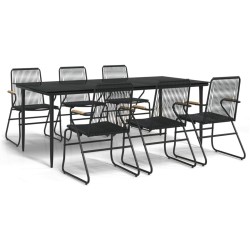 Ensemble à manger de jardin 7 pcs Noir Rotin PVC 568019568019