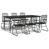 Ensemble à manger de jardin 7 pcs Noir Rotin PVC 568019568019
