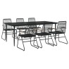 Ensemble à manger de jardin 7 pcs Noir Rotin PVC 568019568019