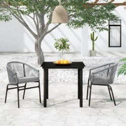 Ensemble à manger de jardin 3 pcs Gris 568020568020