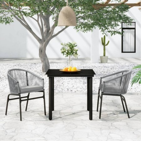 Ensemble à manger de jardin 3 pcs Gris 568020568020
