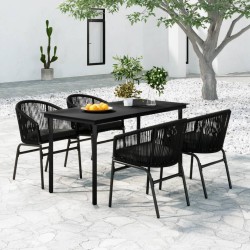 Ensemble à manger de jardin 5 pcs Noir 568023568023