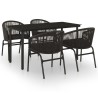 Ensemble à manger de jardin 5 pcs Noir 568023568023