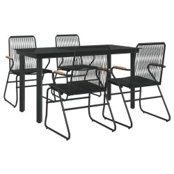 Ensemble à manger de jardin 5 pcs Noir Rotin PVC 568024568024