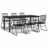 Ensemble à manger de jardin 7 pcs Noir Rotin PVC 568026568026