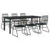 Ensemble à manger de jardin 7 pcs Noir Rotin PVC 568026568026