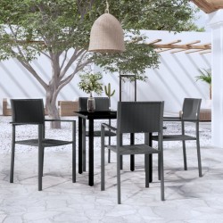Ensemble à manger de jardin 5 pcs Noir 568027568027