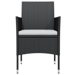 Ensemble à manger de jardin avec coussins 3 pcs noir 568029568029