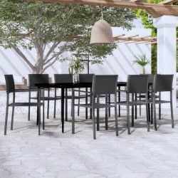 Ensemble à manger de jardin 9 pcs Noir 568030568030