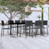 Ensemble à manger de jardin 9 pcs Noir 568030568030