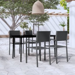 Ensemble à manger de jardin 5 pcs Noir 568031568031