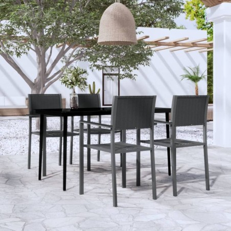 Ensemble à manger de jardin 5 pcs Noir 568031568031