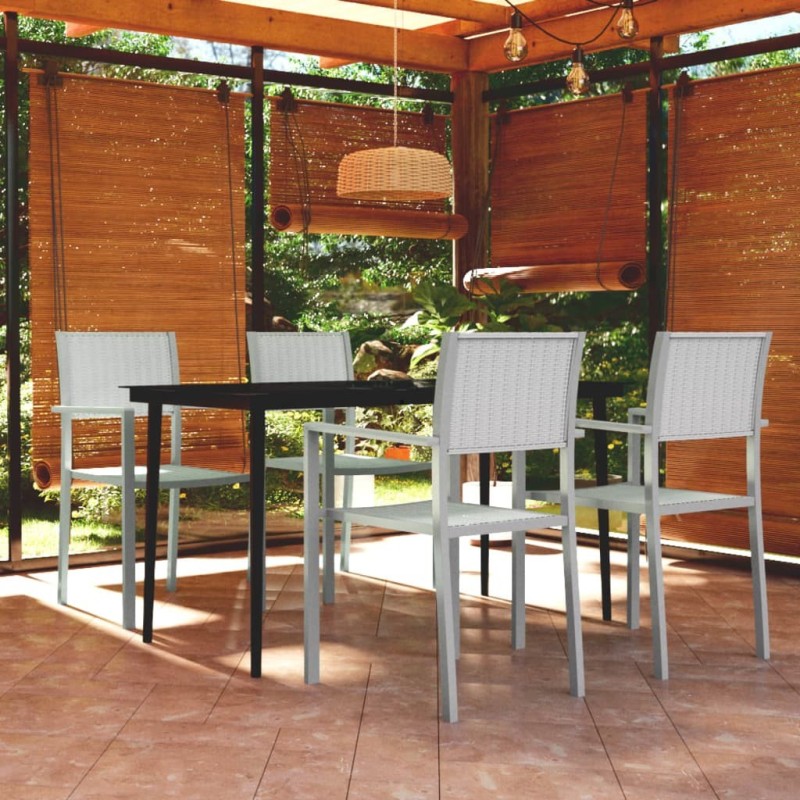 Ensemble à manger de jardin 5 pcs Blanc 568032568032