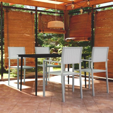 Ensemble à manger de jardin 5 pcs Blanc 568032568032
