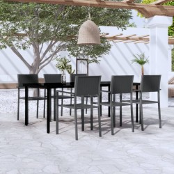 Ensemble à manger de jardin 7 pcs Noir 568034568034