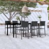 Ensemble à manger de jardin 7 pcs Noir 568034568034