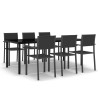 Ensemble à manger de jardin 7 pcs Noir 568034568034