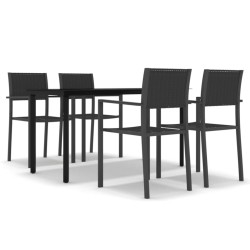 Ensemble à manger de jardin 5 pcs Noir 568035568035