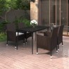 Ensemble à manger de jardin coussins 5 pcs Résine tressée Verre 568040568040