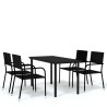 Ensemble à manger de jardin 5 pcs Noir 568042568042