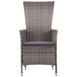 Ensemble à manger de jardin avec coussins 3 pcs Gris 568043568043