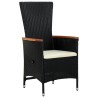 Ensemble à manger de jardin avec coussins 3 pcs noir 568044568044