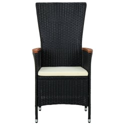 Ensemble à manger de jardin avec coussins 3 pcs noir 568044568044