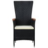 Ensemble à manger de jardin avec coussins 3 pcs noir 568044568044