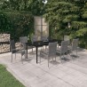Ensemble à manger de jardin 9 pcs Gris et noir 568047568047