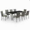 Ensemble à manger de jardin 9 pcs Gris et noir 568047568047
