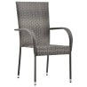 Ensemble à manger de jardin 9 pcs Gris et noir 568047568047