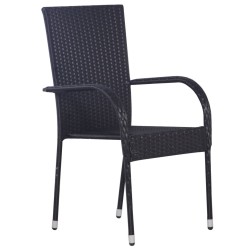 Ensemble à manger de jardin 7 pcs Noir 568048568048