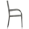 Ensemble à manger de jardin 7 pcs Gris et noir 568049568049