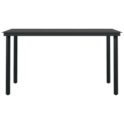 Ensemble à manger de jardin 5 pcs Gris et noir 568050568050