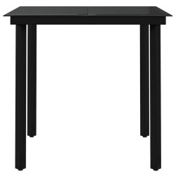 Ensemble à manger de jardin 5 pcs Gris et noir 568051568051