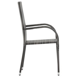 Ensemble à manger de jardin 5 pcs Gris et noir 568051568051