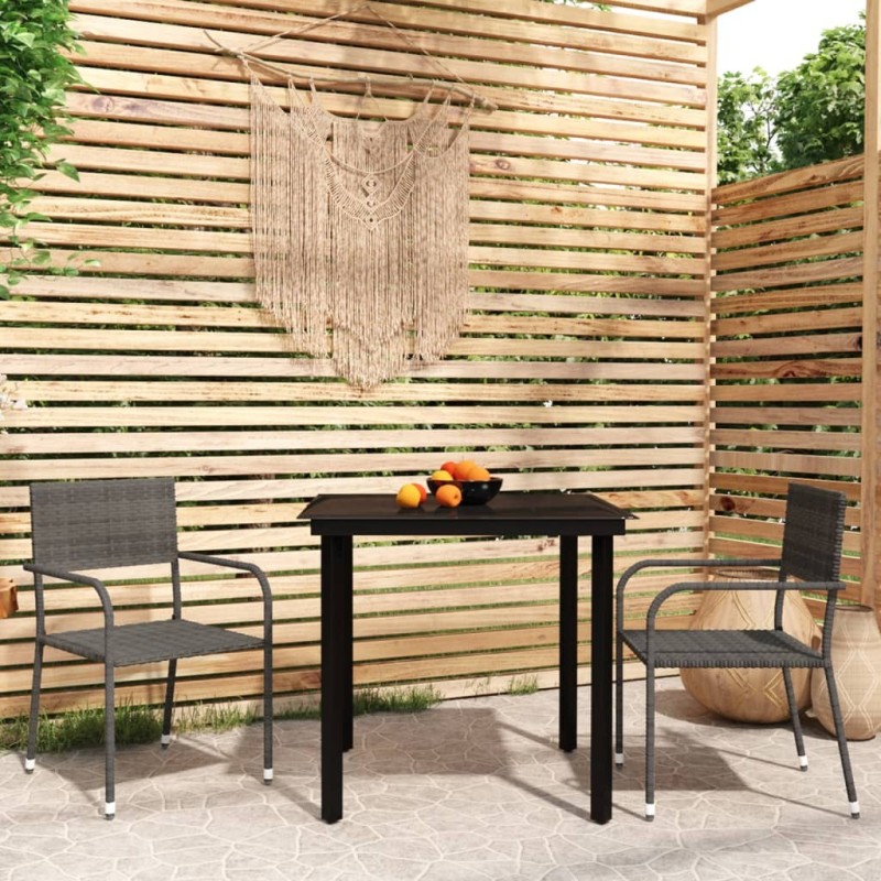 Ensemble à manger de jardin 3 pcs Gris 568054568054