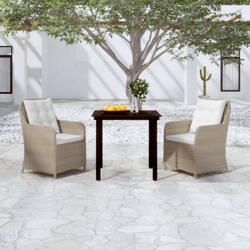 Ensemble à manger de jardin 3 pcs Marron 568056568056