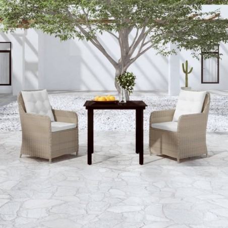Ensemble à manger de jardin 3 pcs Marron 568056568056