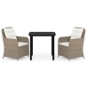 Ensemble à manger de jardin 3 pcs Marron 568056568056