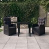 Ensemble à manger de jardin avec coussins 3 pcs noir 568058568058