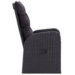 Ensemble à manger de jardin avec coussins 3 pcs noir 568058568058