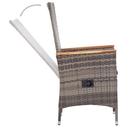 Ensemble à manger de jardin avec coussins 3 pcs Gris 568060568060