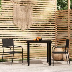 Ensemble à manger de jardin 3 pcs Noir 568061568061