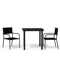 Ensemble à manger de jardin 3 pcs Noir 568061568061