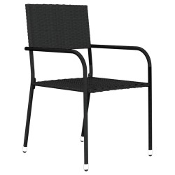 Ensemble à manger de jardin 3 pcs Noir 568061568061
