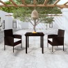 Ensemble à manger de jardin 3 pcs Noir 568062568062