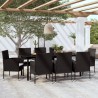 Ensemble à manger de jardin 9 pcs Noir 568068568068