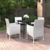 Ensemble à manger de jardin coussins 5 pcs Résine tressée Verre 568072568072
