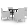 Ensemble à manger de jardin coussins 5 pcs Résine tressée Verre 568072568072